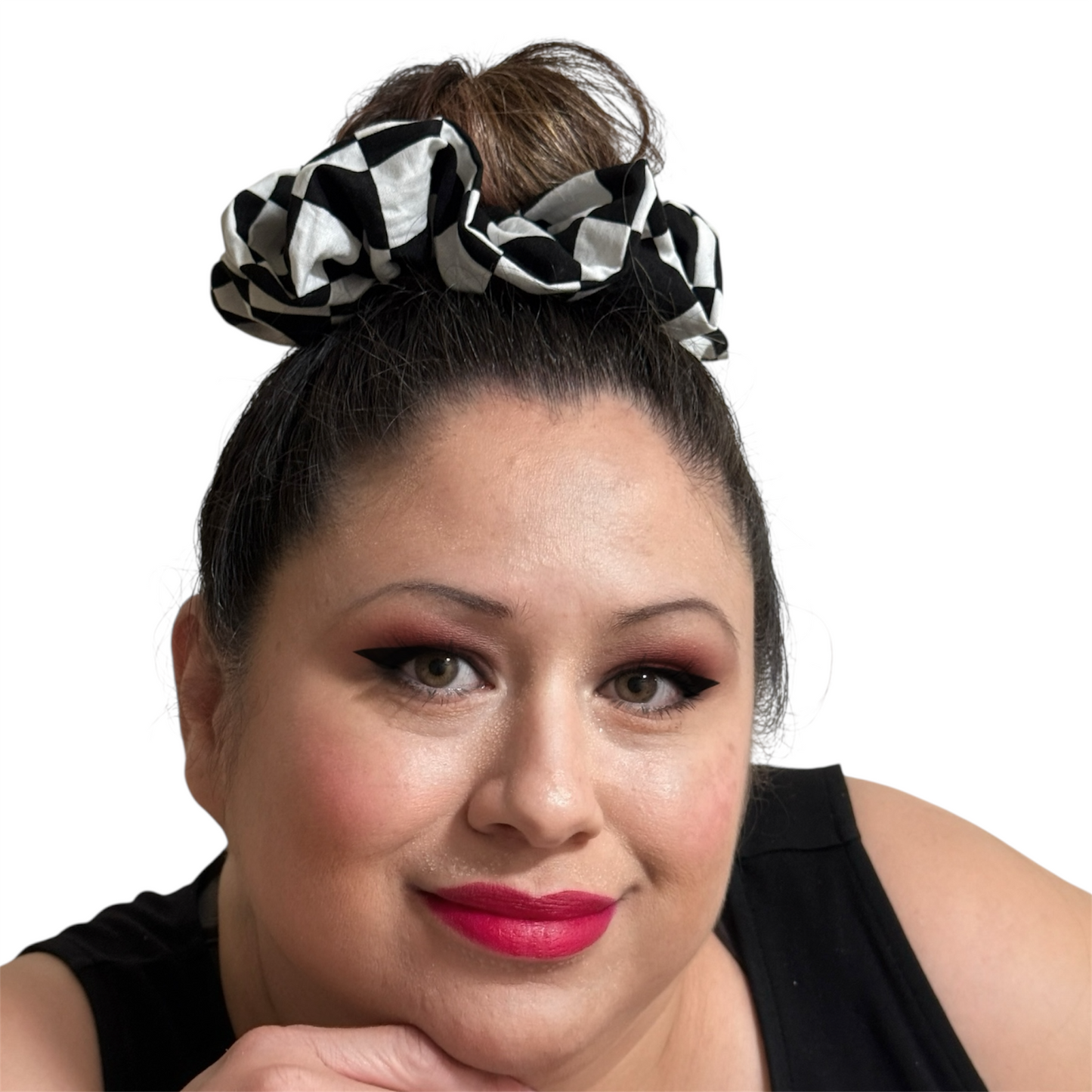 Bun Hug- Handmade X-Large Scrunchie- Check Yourself | FASHIONISTA STYLZ