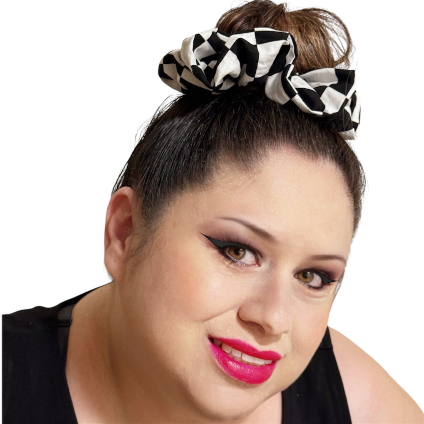 Bun Hug- Handmade X-Large Scrunchie- Check Yourself | FASHIONISTA STYLZ