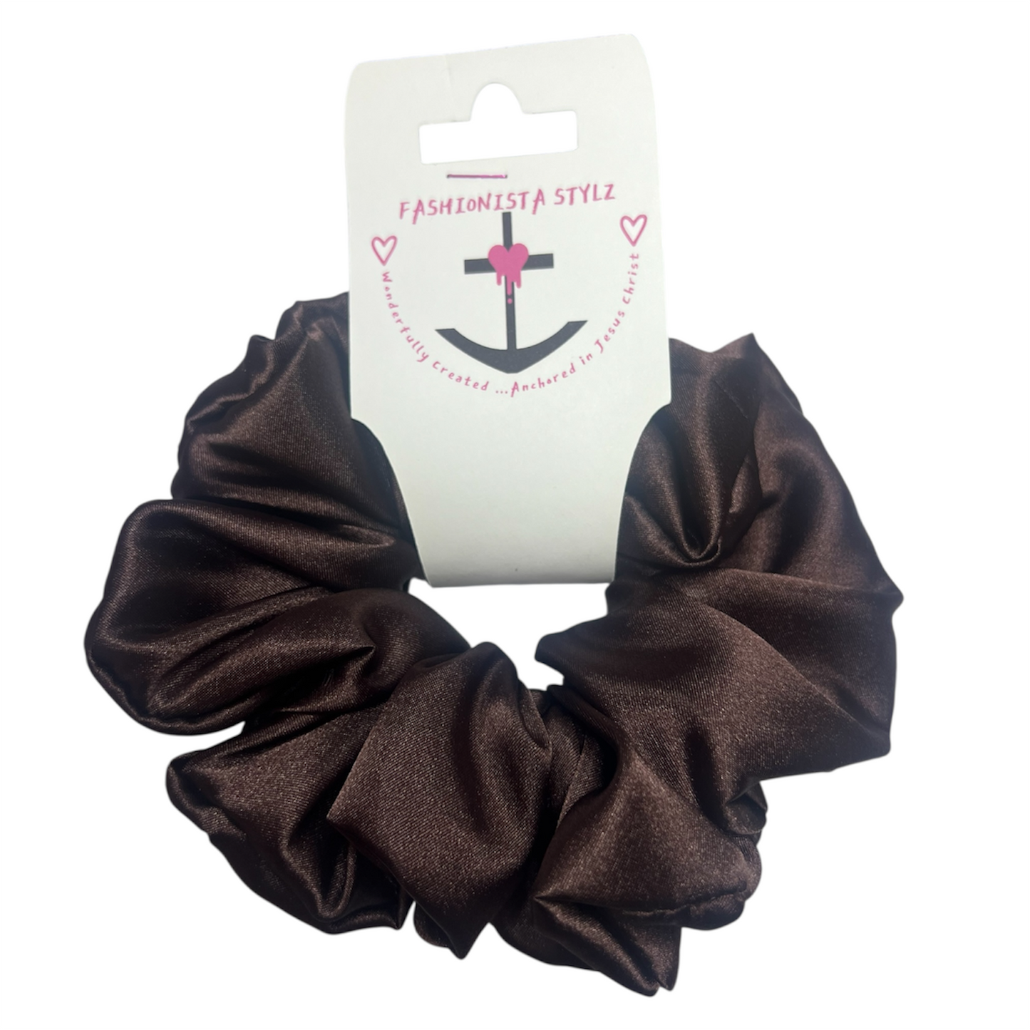 Yeah, But First Coffee- Satin Brown XL Scrunchie