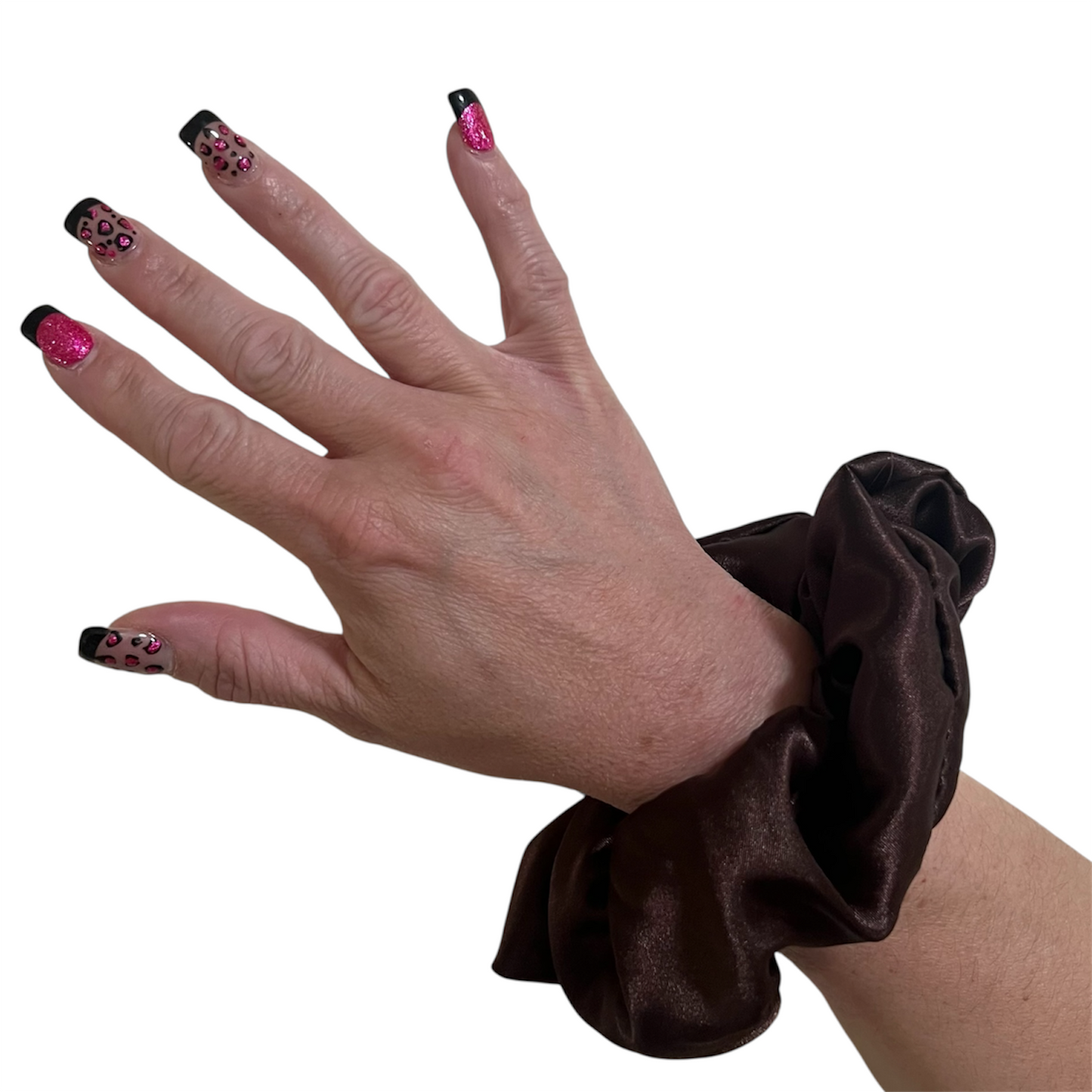 Yeah, But First Coffee- Satin Brown XL Scrunchie