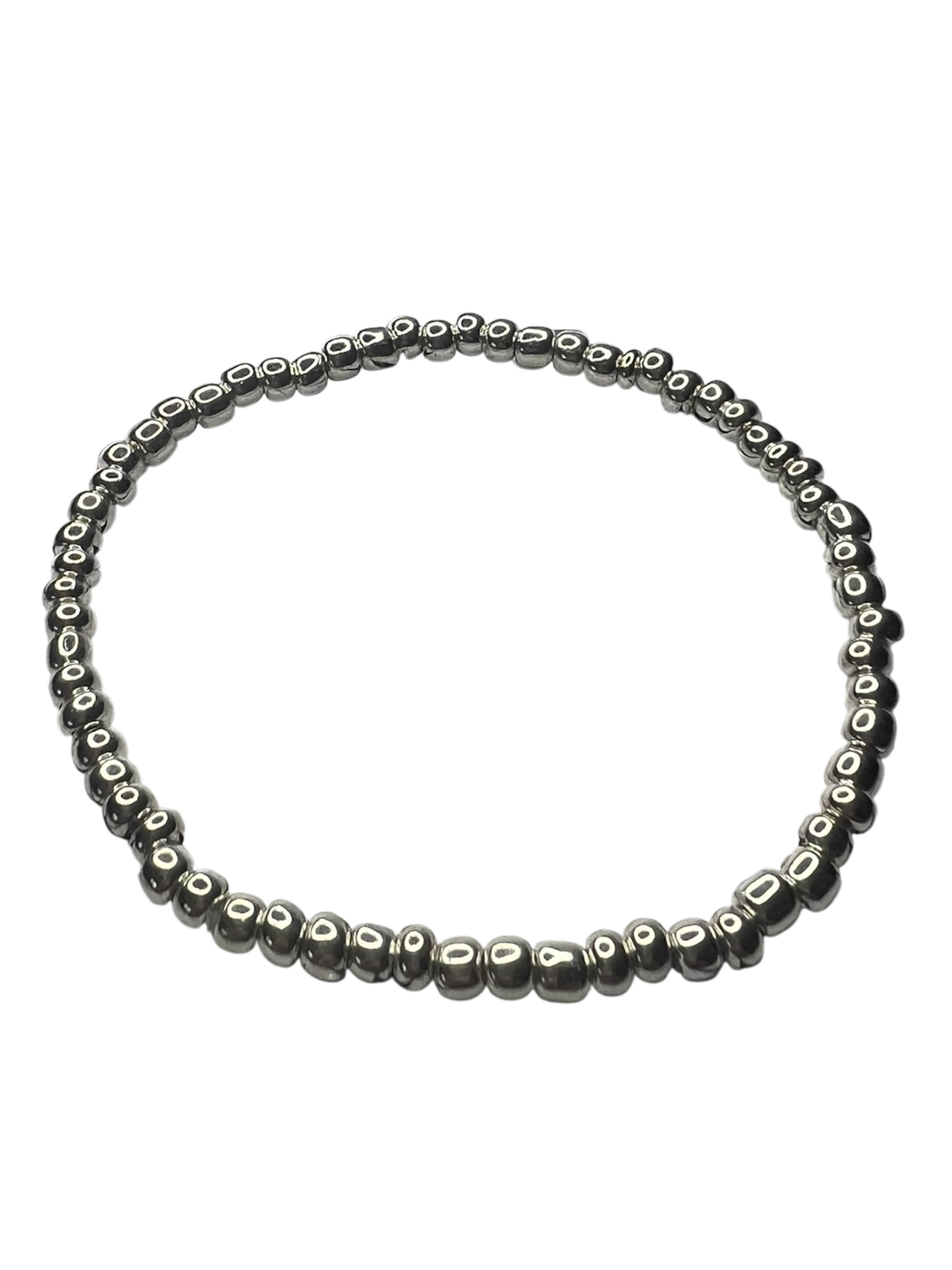 $3 Born To Shine Silver Seed Bead Bracelet