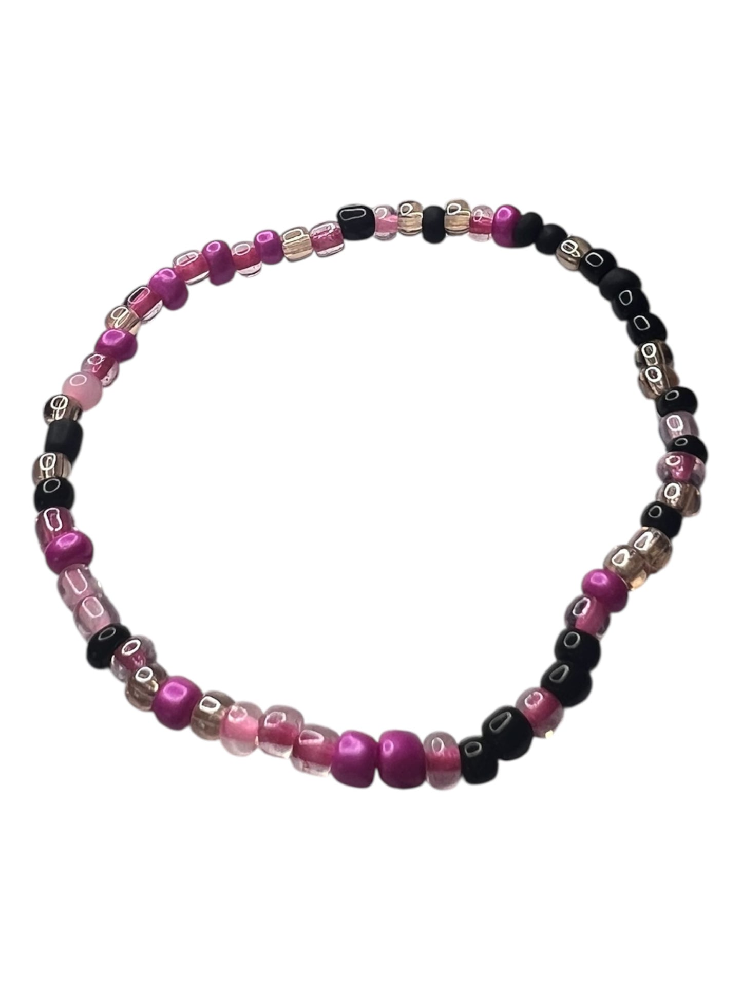 $3 Ladies Night Pink/Black Seed Bead Bracelet