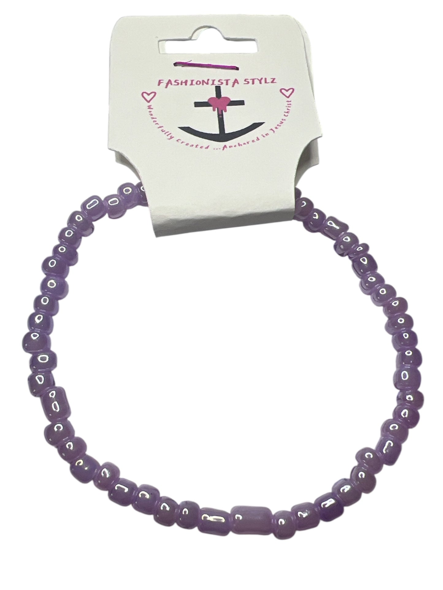 $3 Love Me Darling Lavender Seed Bead Bracelet