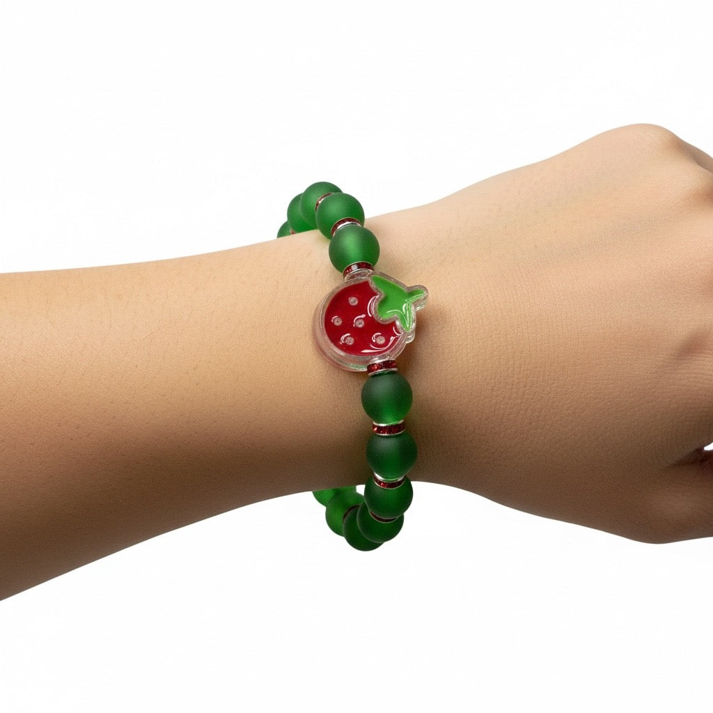 Red Rhinestone Stretch Bracelet – Handmade Designer Bling