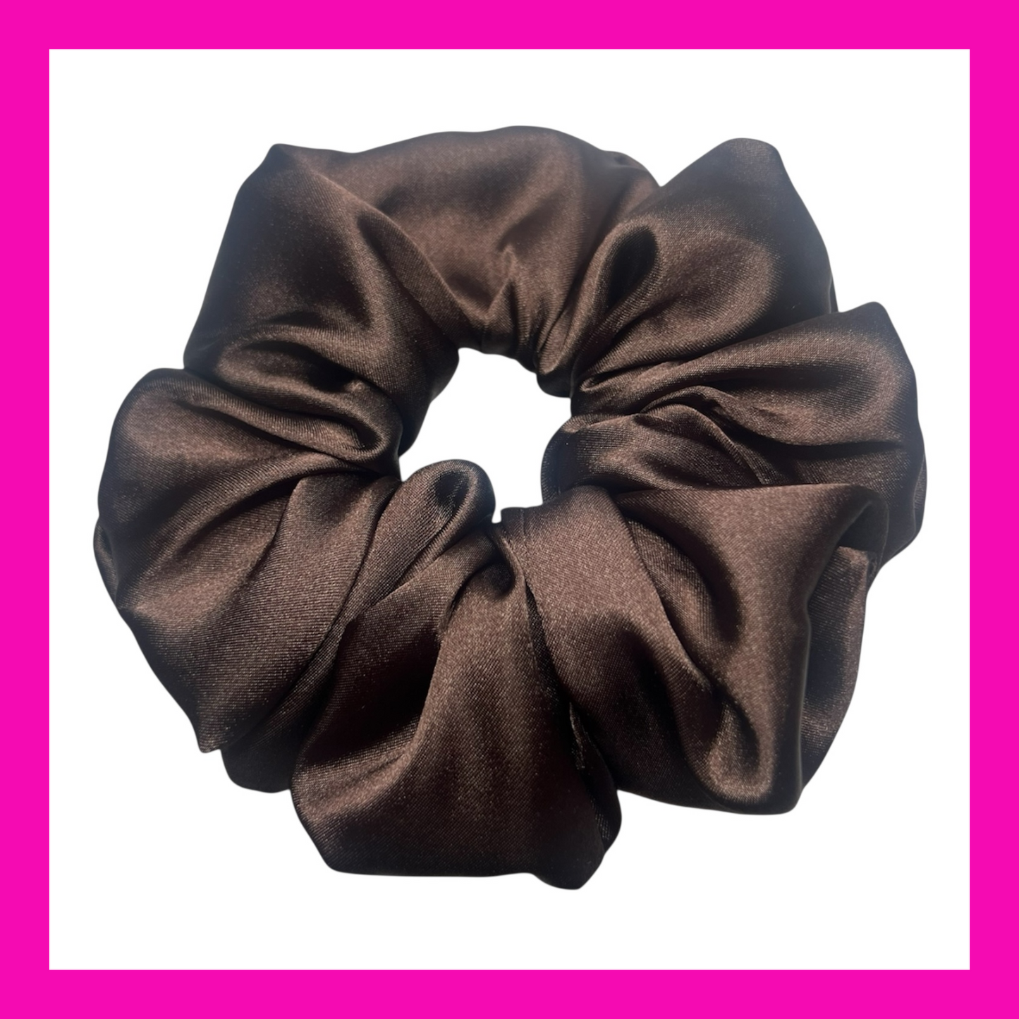 Yeah, But First Coffee- Satin Brown XL Scrunchie