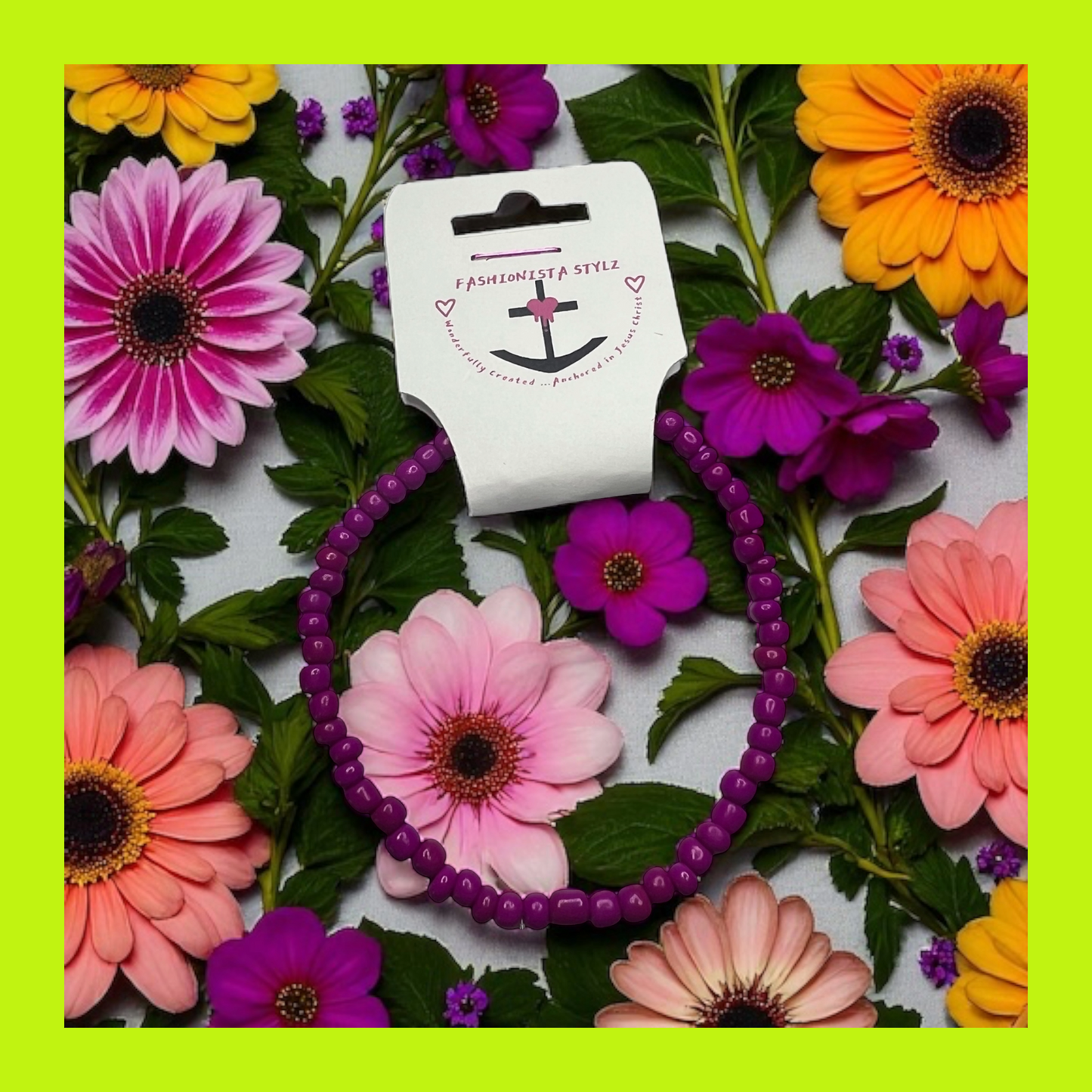 $3 Magnetic Vibes Magenta Seed Bead Bracelet