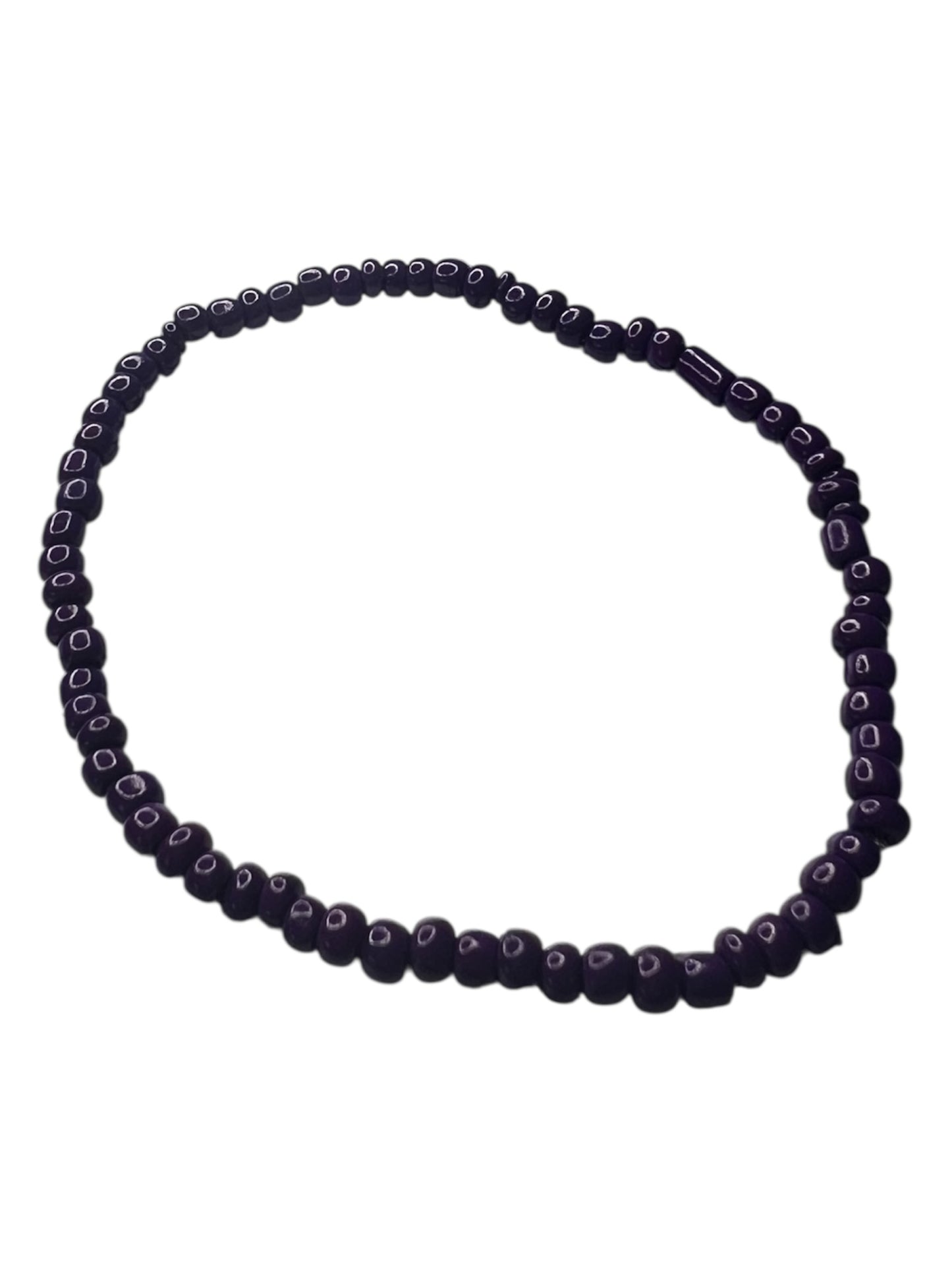 $3 Love Me Deeply Deep Purple Seed Bead Bracelet