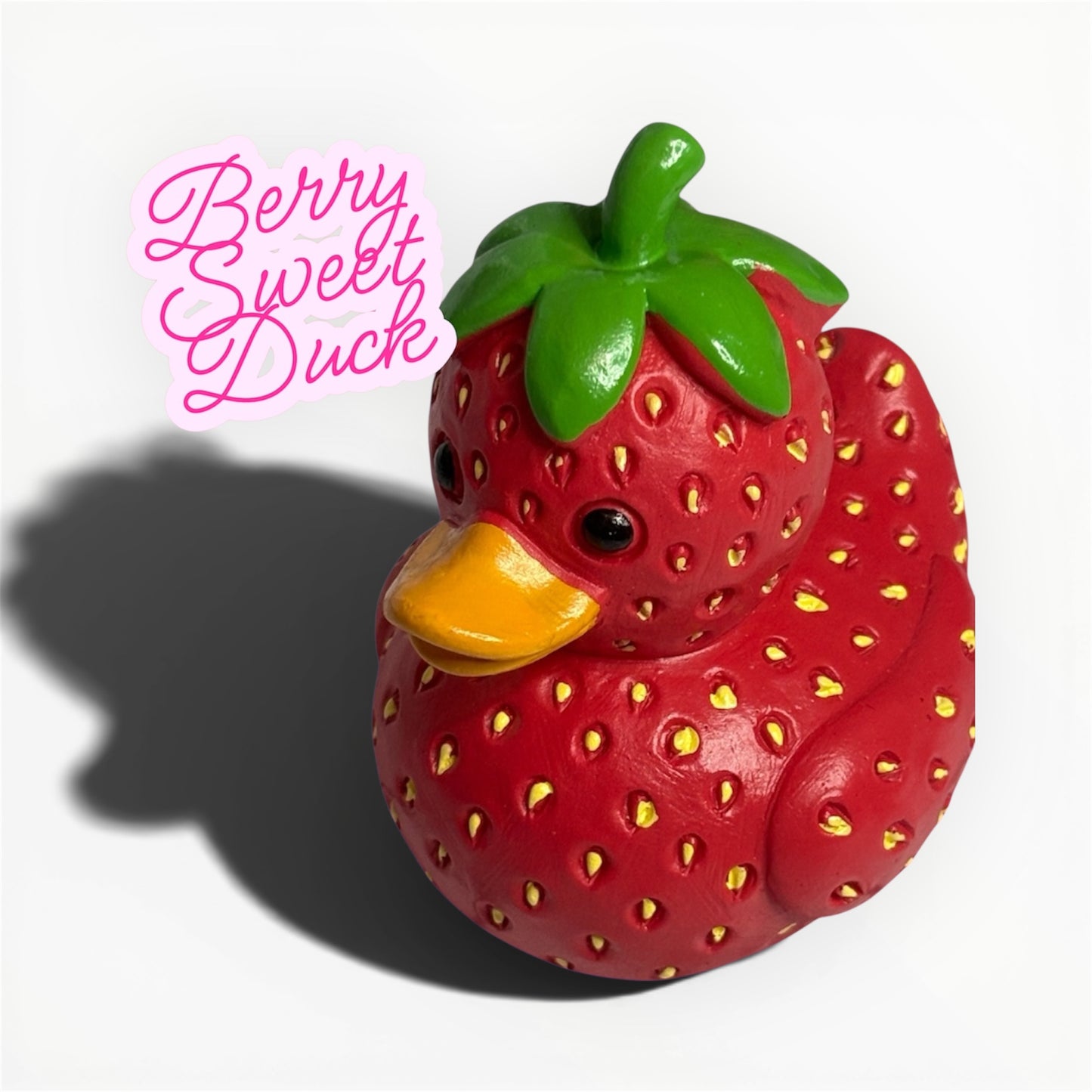 BERRY SWEET COLLECTION- Berry Sweet Duck Desk Buddie Strawberry Figurine