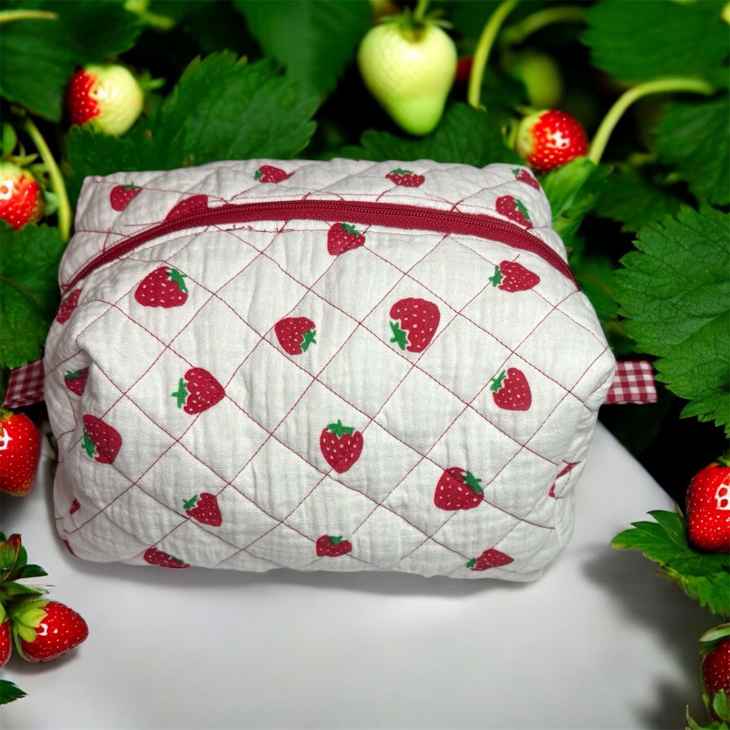 BERRY SWEET COLLECTION- Cross Hatch Berry Patch Boxy Make-Up Bag