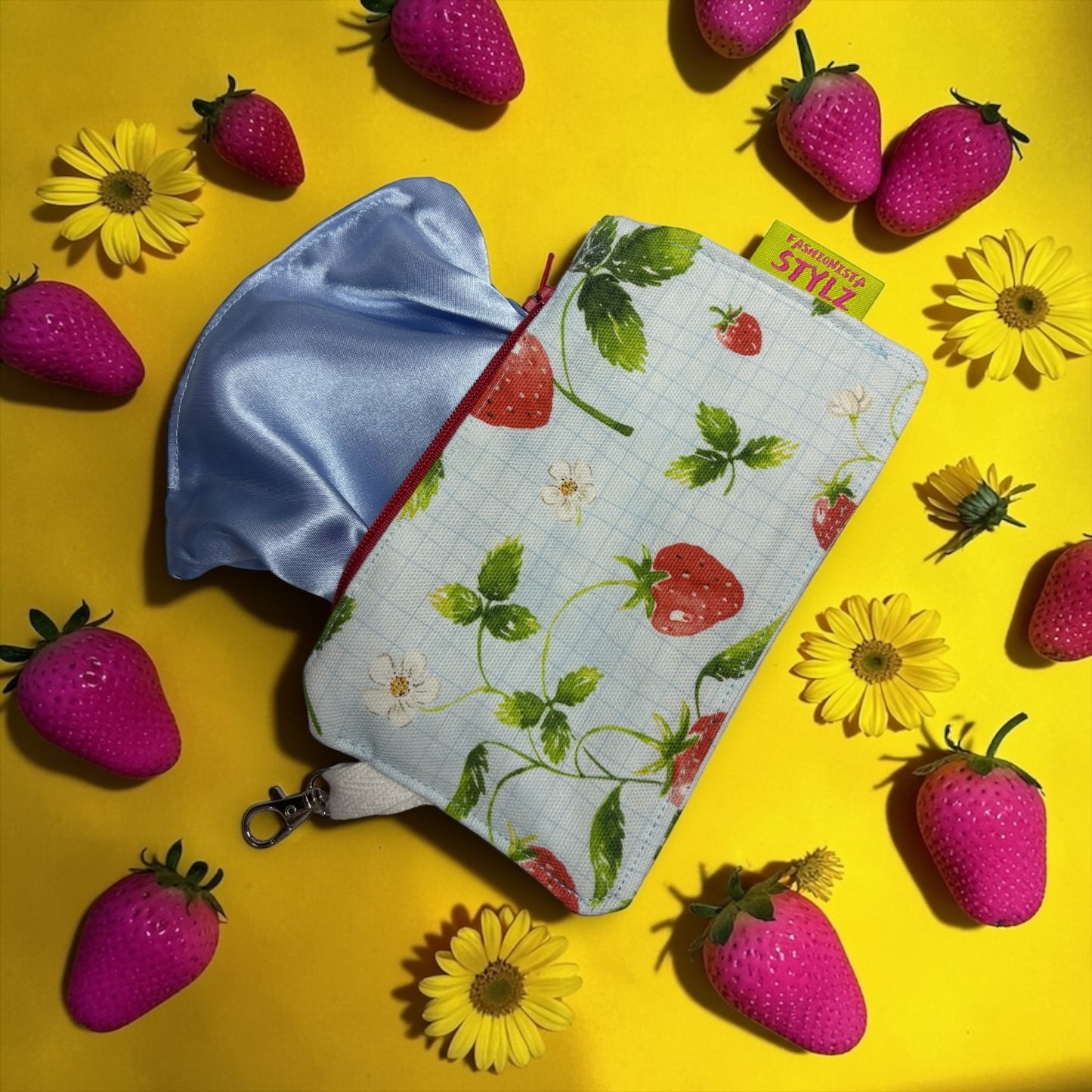 BERRY SWEET COLLECTION- Blue Strawberry Patch Card Wallet