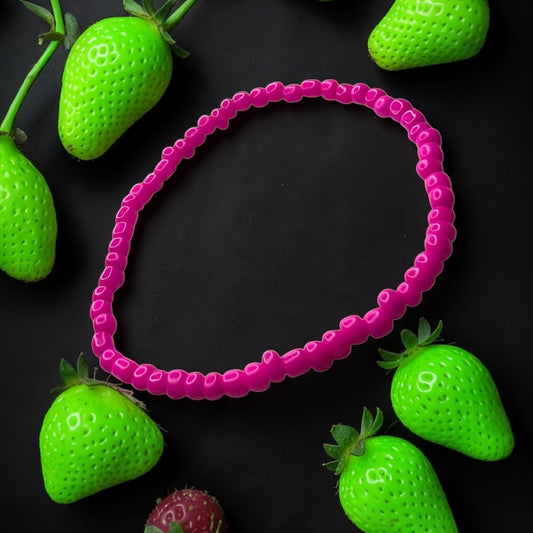 BERRY SWEET COLLECTION- Neon Pink Strawberry Bracelet