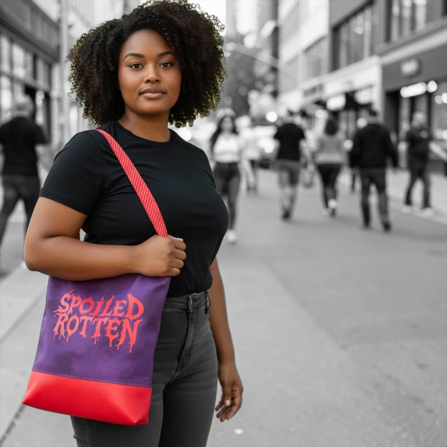 SPOILED ROTTEN- Fully Lined Handmade Designer Tote Bag