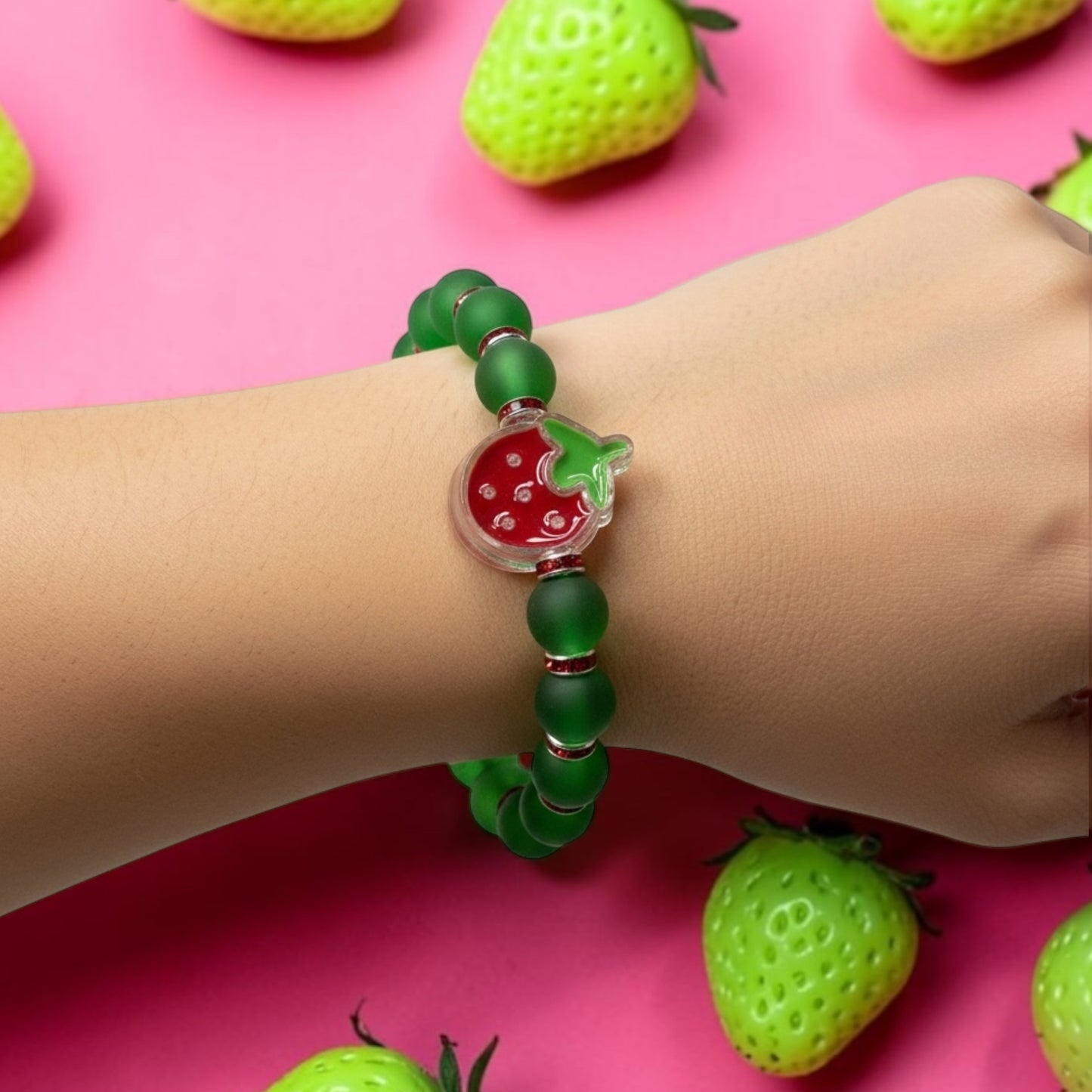 Red Rhinestone Stretch Bracelet – Handmade Designer Bling