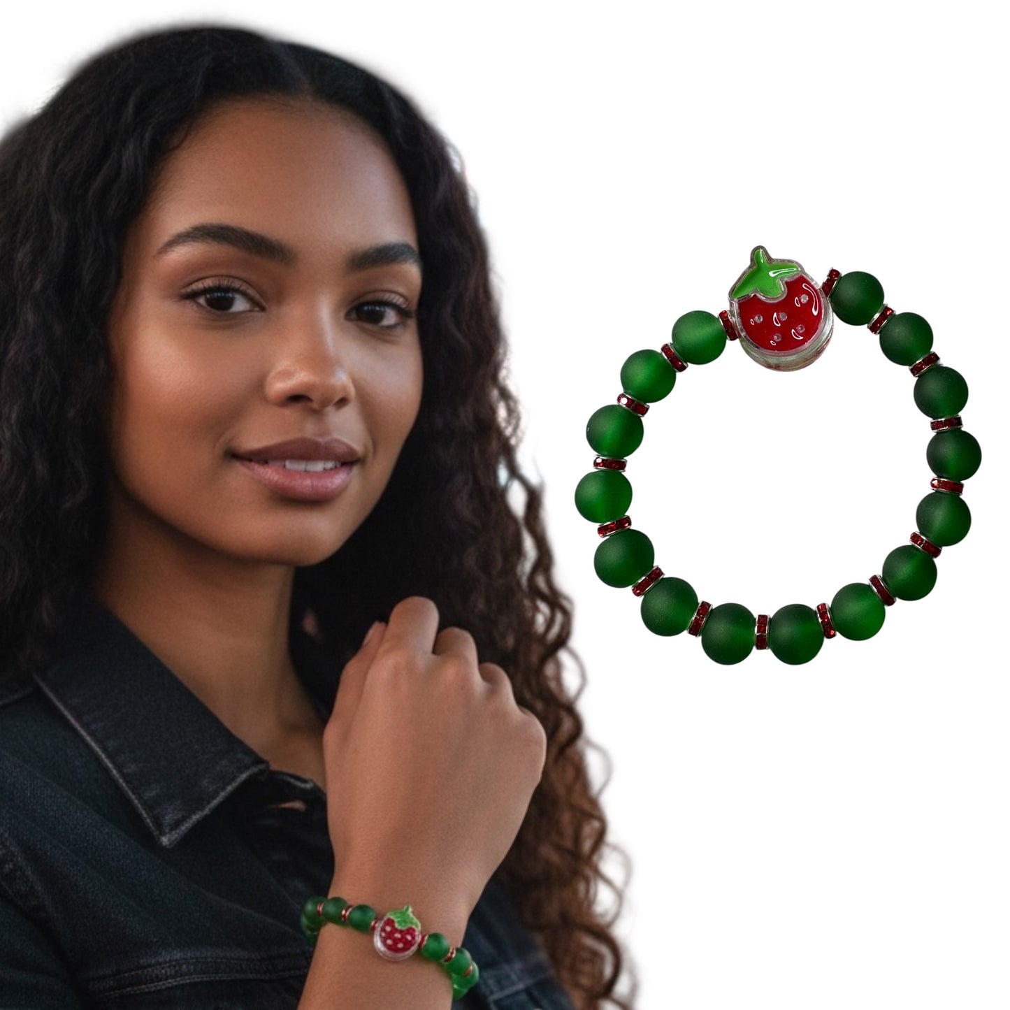 Red Rhinestone Stretch Bracelet – Handmade Designer Bling