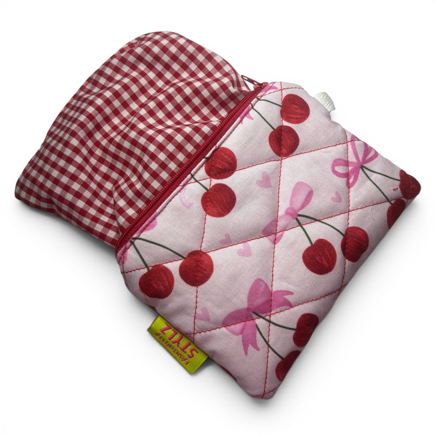 WILD CHERRIES- Quilted Card Wallet
