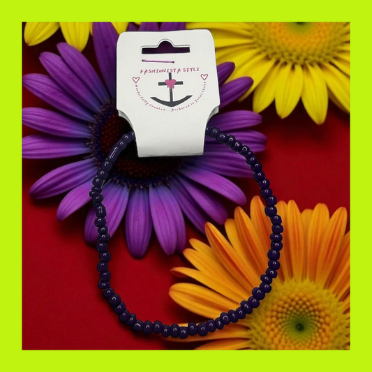$3 Love Me Deeply Deep Purple Seed Bead Bracelet