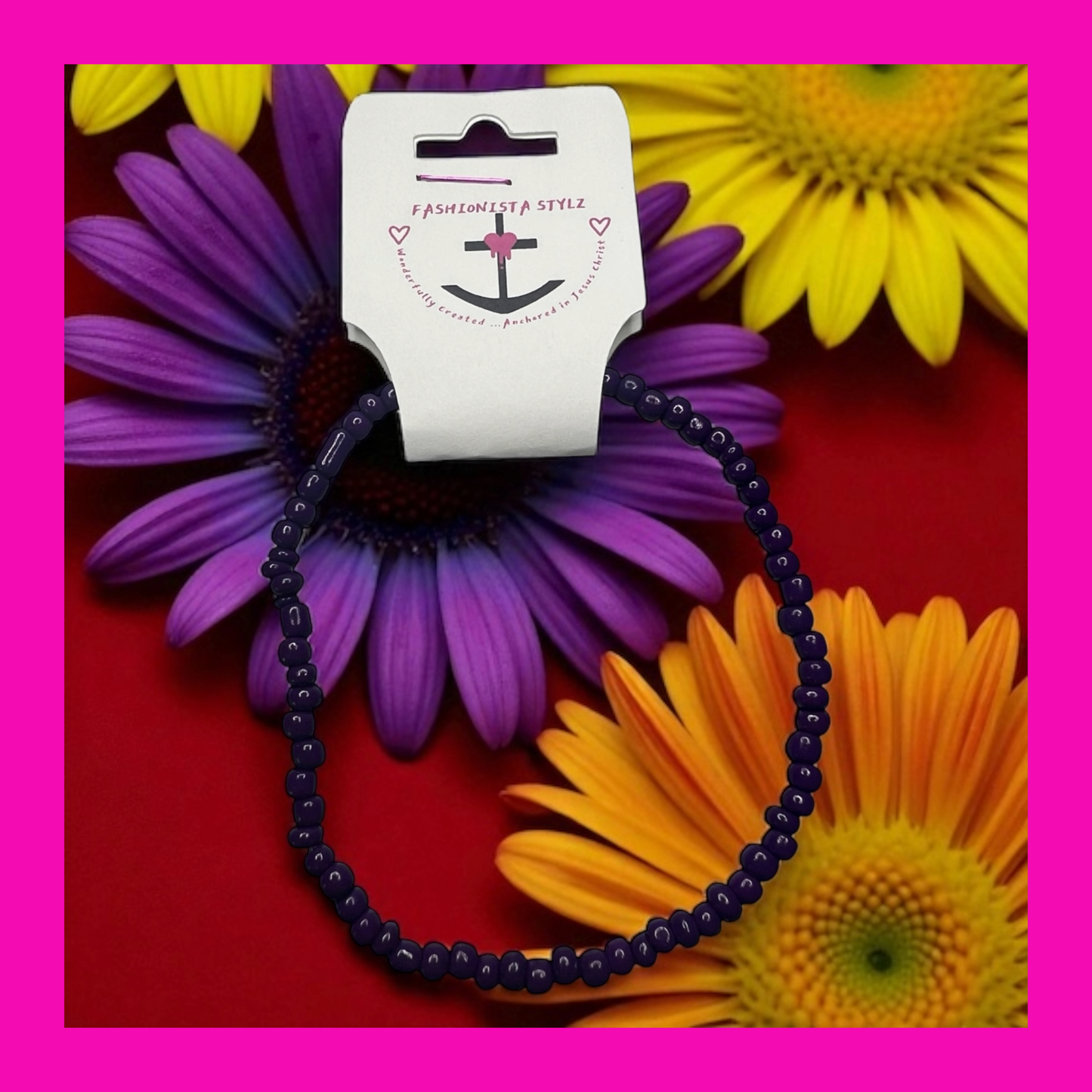 $3 Love Me Deeply Deep Purple Seed Bead Bracelet