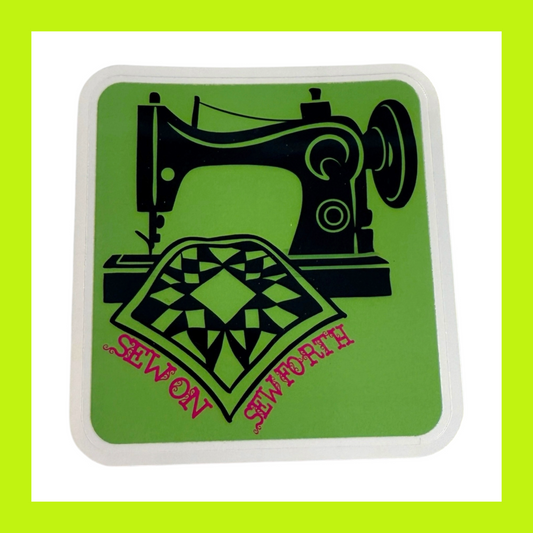 Sewing Machine Crafty Sticker SEW ON & SEW FORTH